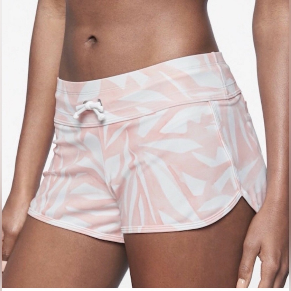 ATHLETA South Beach Kata Shorts Quartz Pink White UPF 50+ Sun Protection Pockets - Picture 9 of 9